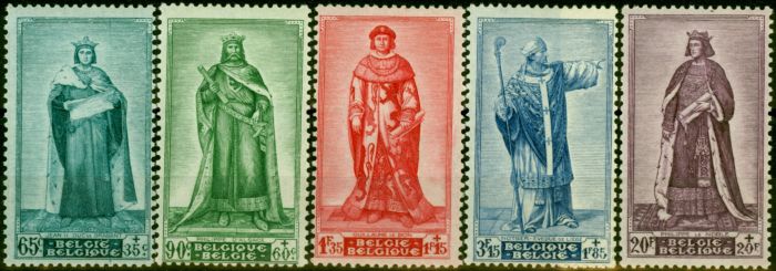 Valuable Postage Stamp from Belgium 1947 War Victims Fund Set of 5 SG1207-1211 Very Fine MNH