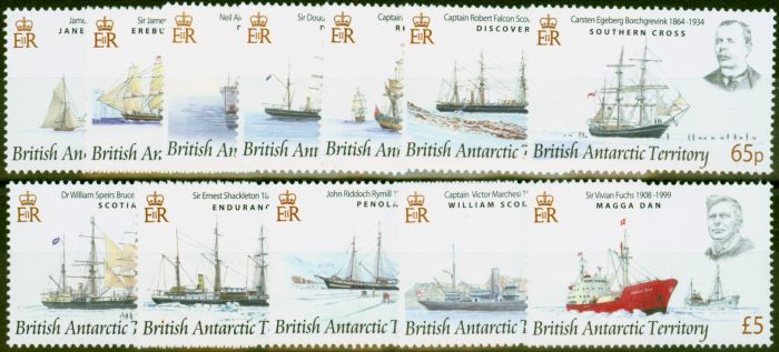 Rare Postage Stamp B.A.T 2008 Explorers & Ships Set of 12 SG461-472 V.F MNH