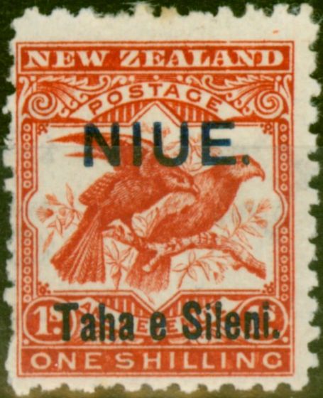 Rare Postage Stamp Niue 1903 1s Bright Red SG16 Fine MM