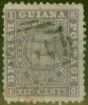 Old Postage Stamp from British Guiana 1863 12c Dull Purple SG47 Thin Paper Good Used