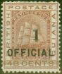 Valuable Postage Stamp from British Guiana 1881 1 on 48c Red-Brown SG154 Fine Mtd Mint EX-Sir Ron Brierley