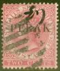 Rare Postage Stamp from Perak 1884 2c Pale Rose SG17var Inverted V for A Fine Used
