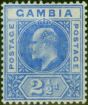 Collectible Postage Stamp Gambia 1902 2 1/2d Ultramarine SG48 Fine MM