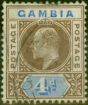 Collectible Postage Stamp Gambia 1902 4d Brown & Ultramarine SG50 Fine Used