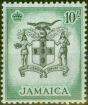 Valuable Postage Stamp from Jamaica 1956 10s Black & Blue-Green SG173 V.F MNH