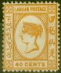 Rare Postage Stamp from Labuan 1893 40c Brown-Buff SG47a Fine Mtd Mint (24)