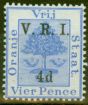 Collectible Postage Stamp from O.F.S 1900 4d on 4d Ultramarine SG107 Fine Mtd Mint