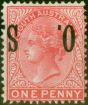 Old Postage Stamp South Australia 1899 1d Rosine SG081a O.S Inverted Fine MM