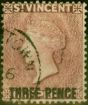 Rare Postage Stamp St Vincent 1897 3d on 1d Red-Mauve SG63a Fine Used