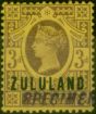 Valuable Postage Stamp from Zululand 1888 3d Purple-Yellow Specimen SG5s Fine MM