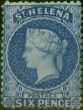 Collectible Postage Stamp St Helena 1873 6d Ultramarine SG16x Wmk Reversed Fine LMM Scarce