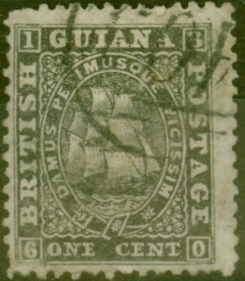 Valuable Postage Stamp from British Guiana 1863 1c Black SG51 Fine Used Ex-Fred Small