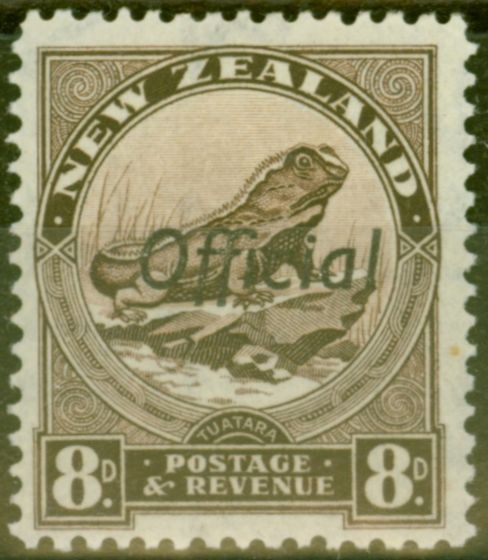 Old Postage Stamp from New Zealand 1942 8d Chocolate SG0128 P.12.5 Fine Mtd Mint