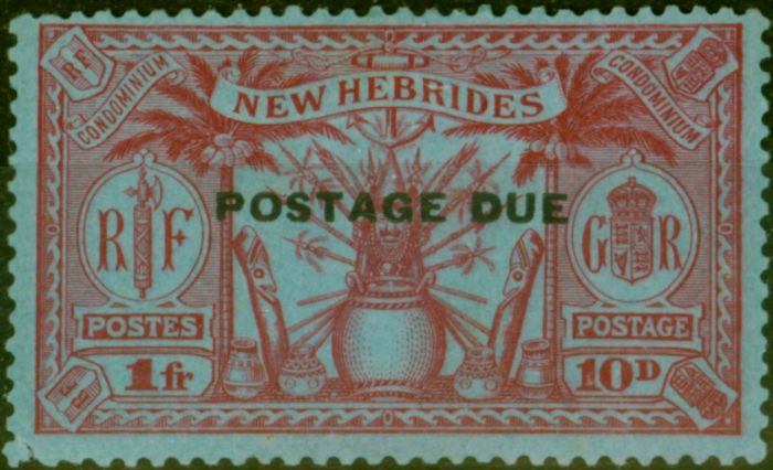 Collectible Postage Stamp New Hebrides 1925 10d Carmine-Blue SGD5 Fine MM