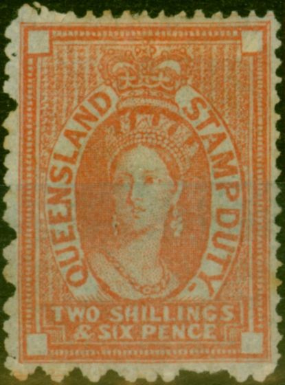 Collectible Postage Stamp Queensland 1871 2s6d Vermilion SGF29 Fine Unused
