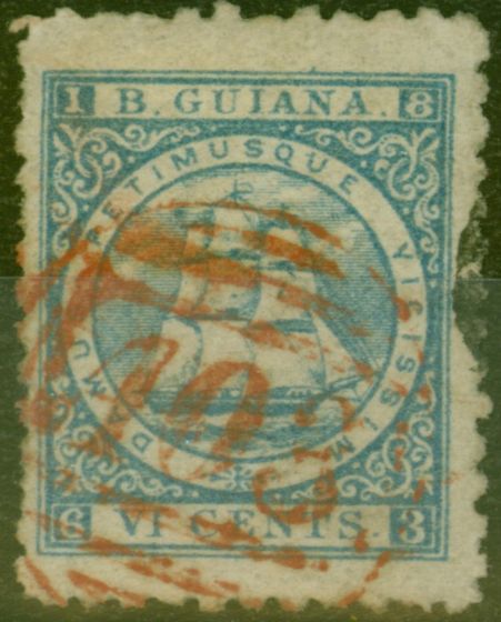 Collectible Postage Stamp from British Guiana 1867 6c Ultramarine SG93 P.10 Fine Used