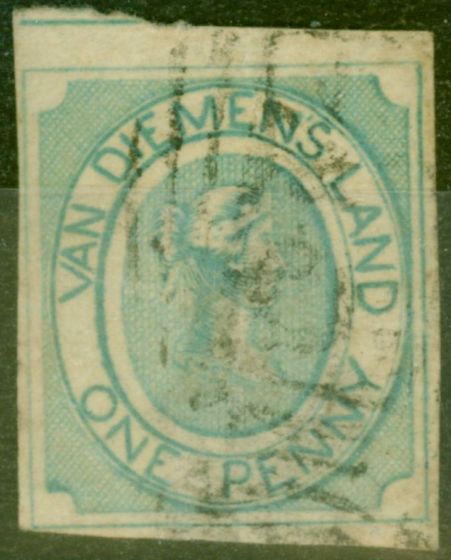 Collectible Postage Stamp from Tasmania 1853 1d Pale Blue SG3  Ave Used