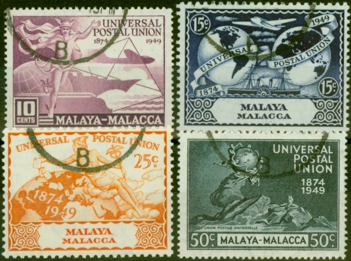Collectible Postage Stamp Malacca 1949 UPU Set of 4 SG18-21 V.F.U