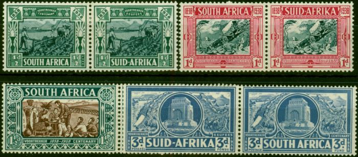 Old Postage Stamp South Africa 1938 Set of 14 SG76-79 Fine MM