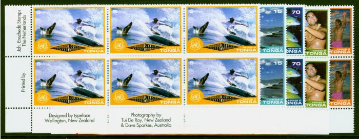 Rare Postage Stamp from Tonga 2002 SG1513-1517 U.N Year of Eco Tourism Set of 5 in V.F MNH corner Imprint Blocks of 6