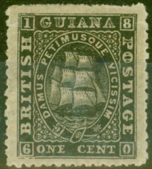 Valuable Postage Stamp from British Guiana 1863 1c Black SG51 Fine Lightly Mtd Mint