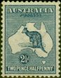 Old Postage Stamp Australia 1913 2 1/2d Indigo SG4 Fine MM