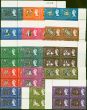 Old Postage Stamp from Solomon Is 1966 set of 15 SG135A-152a in Superb MNH Blocks of 4