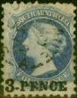 Rare Postage Stamp South Australia 1870 3d on 4d Pale Ultramarine SG91 P.10 Good Used