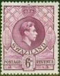 Valuable Postage Stamp from Swaziland 1938 6d Dp Magenta SG34 P.13.5 x 13 Fine Very Lightly Mtd Mint