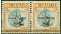 Collectible Postage Stamp from Grenada 1965 2 on $1.50 Black & Orange Setting A & B in a V.F Mtd Mint Pair