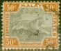 Collectible Postage Stamp from Fed of Malay States 1900 50c Grey & Orange-Brown SG22a Good Used
