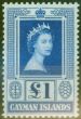 Collectible Postage Stamp from Cayman Islands 1959 £1 Blue SG161a V.F MNH