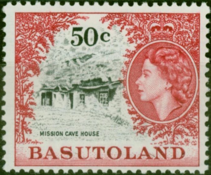 Collectible Postage Stamp Basutoland 1964 50c Black & Carmine-Red SG92 Fine LMM