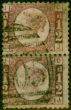 Old Postage Stamp from GB 1870 1/2d Rose-Red SG48 Pl.12 Good Used Pair