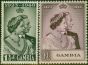 Rare Postage Stamp Gambia 1948 RSW Set of 2 SG164-165 Fine LMM
