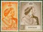 Old Postage Stamp Zanzibar 1949 RSW Set of 2 SG333-334 Fine & Fresh LMM