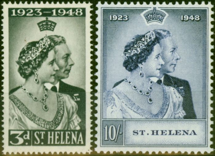 Rare Postage Stamp St Helena 1948 RSW Set of 2 SG143-144 V.F VLMM