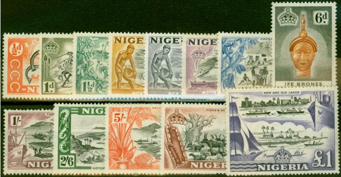 Collectible Postage Stamp Nigeria 1953 Set of 13 SG68-80 Good MNH