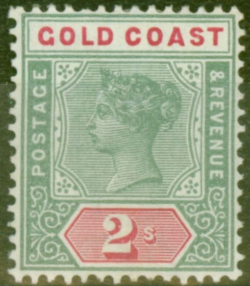 Collectible Postage Stamp from Gold Coast 1898 2s Green & Carmine SG32 Fine Mtd Mint