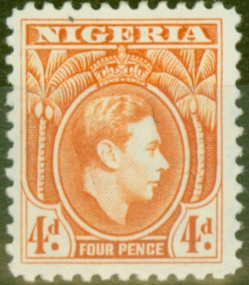 Collectible Postage Stamp from Nigeria 1938 4d Orange SG54 Fine Mtd Mint