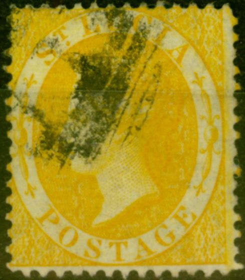 Valuable Postage Stamp St Lucia 1876 (4d) Yellow SG16 Fine Used