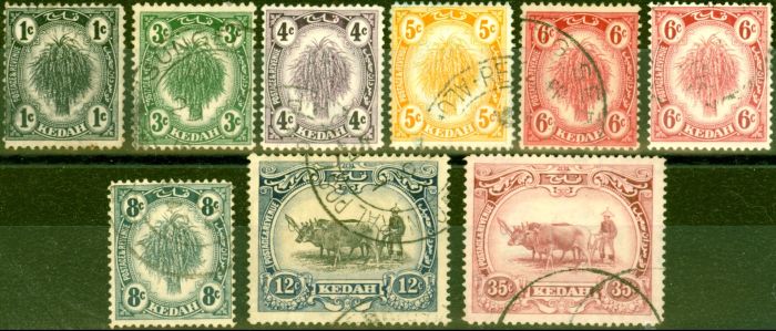 Collectible Postage Stamp from Kedah 1922-40 Set of 9 SG52-59 Fine Used