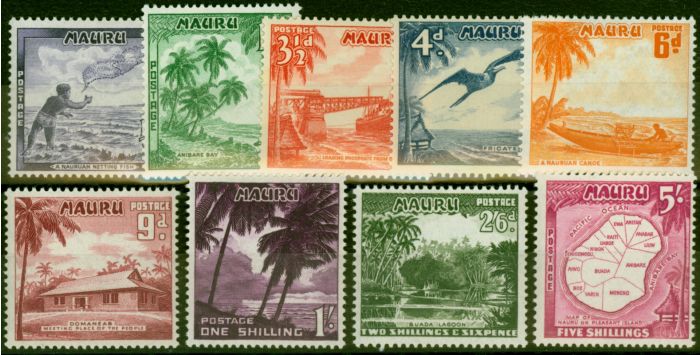Valuable Postage Stamp Nauru 1954 Set of 9 SG48a-56 Fine LMM