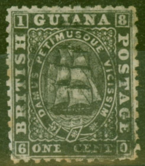 Valuable Postage Stamp from British Guiana 1862 1c Black SG42 Good Used