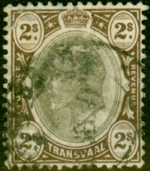 Valuable Postage Stamp from Transvaal 1902 2s Black & Brown SG252 Good Used