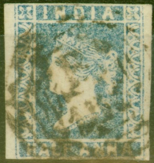 Valuable Postage Stamp from Malacca 1854 1/2a Blue of India SGZ1 Type A Cancel Fine Used Rare