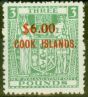 Collectible Postage Stamp from Cook Islands 1967 $6 on £3 Green SG220 Very Fine MNH