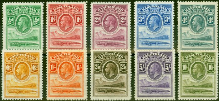 Old Postage Stamp Basutoland 1933 Set of 10 SG1-10 Fine & Fresh LMM