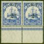Collectible Postage Stamp from Cameroon 1915 2d on 20pf Ultramarine SGB4a Surch Double One Albino V.F MNH Pair