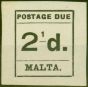 Rare Postage Stamp from Malta 1925 2 1/2d Black SGD5a 2 of 1/2 Omitted Fine MNH